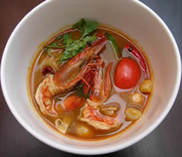 AzuThai Tom Yam Goong Soup Recipe Hot and Sour Prawn Soup with lemongrass, kaffir lime leaves, fresh coriander